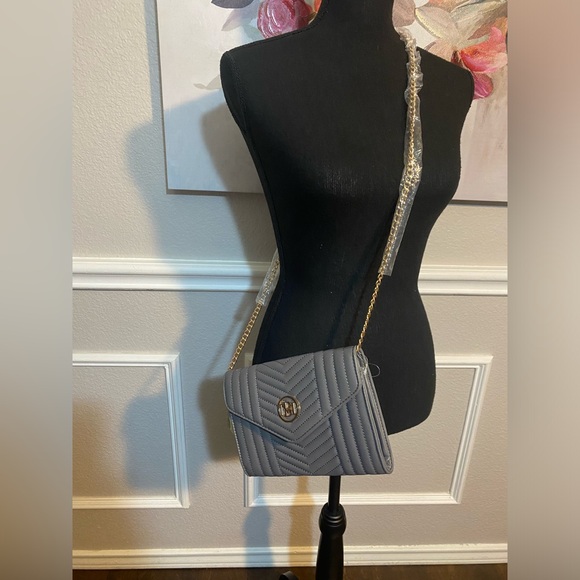 Badgley Mischka Gray and Gold Crossbody Bag || Gray - Picture 2 of 16